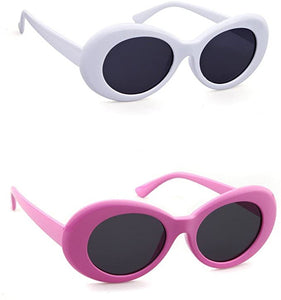 Aizero Clout Goggles Retro Vintage Oval Kurt Cobain Inspired Sunglasses Thick Frame Round Lens Glasses