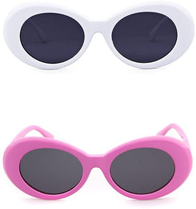Aizero Clout Goggles Retro Vintage Oval Kurt Cobain Inspired Sunglasses Thick Frame Round Lens Glasses