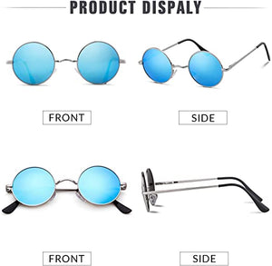 Aizero John Lennon Glasses Round Polarized Sunglasses Hippie Glasses for Women Men pack of 2
