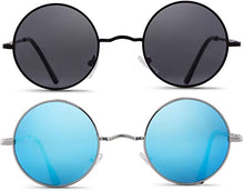 Load image into Gallery viewer, Aizero John Lennon Glasses Round Polarized Sunglasses Hippie Glasses for Women Men pack of 2
