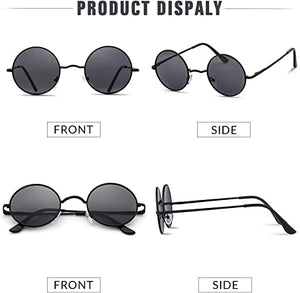 Aizero John Lennon Glasses Round Polarized Sunglasses Hippie Glasses for Women Men pack of 2
