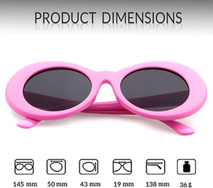 Aizero Clout Goggles Retro Vintage Oval Kurt Cobain Inspired Sunglasses Thick Frame Round Lens Glasses