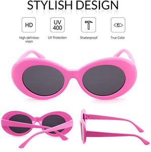 Aizero Clout Goggles Retro Vintage Oval Kurt Cobain Inspired Sunglasses Thick Frame Round Lens Glasses