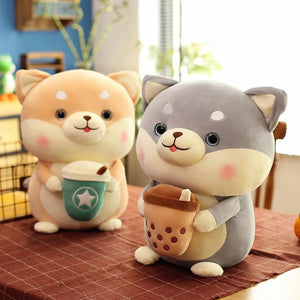 Cute Milk Tea Cup Shape Pet Plush Toy - Perfect Chew Toy For